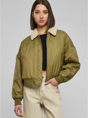 Дамско авиаторско яке в цвят маслина Urban Classics Ladies Pilot Дамско авиаторско яке в цвят маслина Urban Classics Ladies Pilot