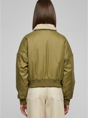 Дамско авиаторско яке в цвят маслина Urban Classics Ladies Pilot Дамско авиаторско яке в цвят маслина Urban Classics Ladies Pilot