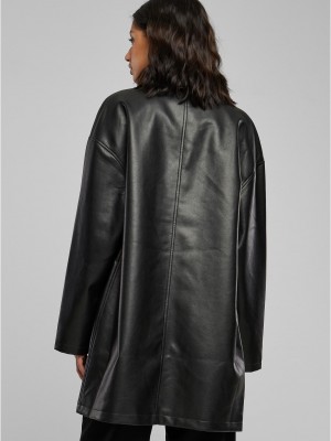 Дамско кожено палто в черен цвят Urban Classics Дамско кожено палто в черен цвят Urban Classics
