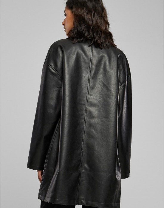 Дамско кожено палто в черен цвят Urban Classics, Urban Classics, Якета - Complex.bg