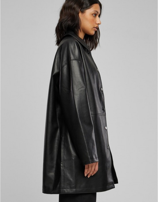 Дамско кожено палто в черен цвят Urban Classics, Urban Classics, Якета - Complex.bg
