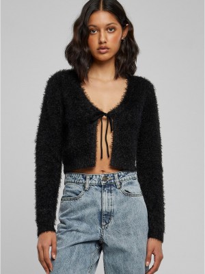 Дамска пухкава жилетка в черен цвят Urban Classics