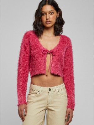 Дамска пухкава жилетка в розов цвят Urban Classics.