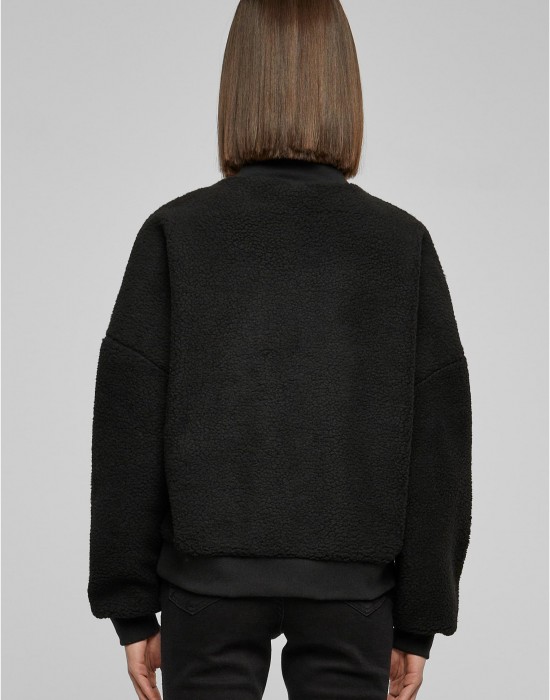 Дамска пухкава блуза в черен цвят Urban Classics Ladies Sherpa, Urban Classics, Блузи - Complex.bg