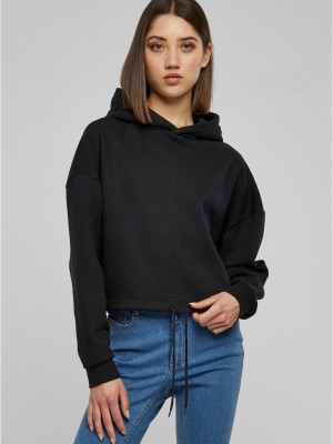 Дамски суичър в черен цвят Urban Classics Ladies Cropped