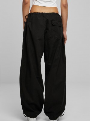 Дамски широк панталон в черен цвят Urban Classics Parachute
