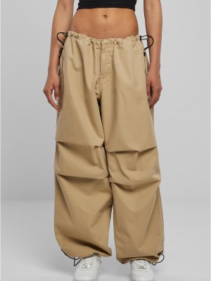 Дамски широк панталон в бежов цвят Urban Classics Parachute