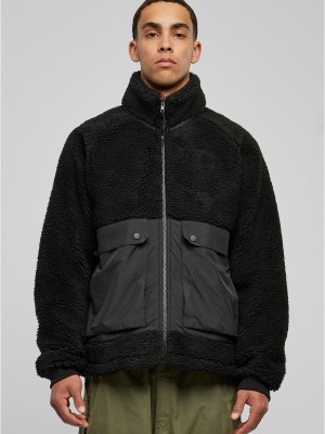 Мъжко пухено яке в черен цвят Urban Classics Sherpa