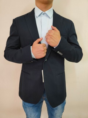 Стилно мъжко сако в тъмносин цвят Van Gils