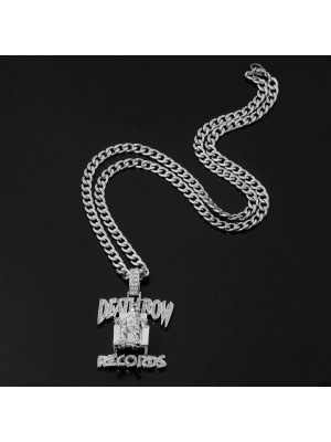 Death Row Records медальон в цвят сребро Death Row Records медальон в цвят сребро