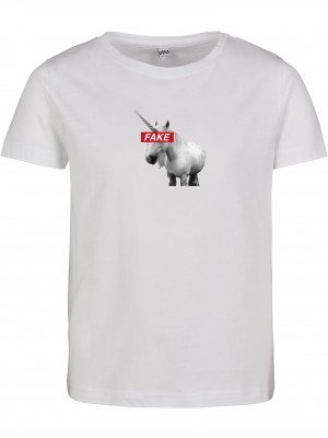 Детска тениска в бял цвят Mister Tee Kids Fake Unicorn 
