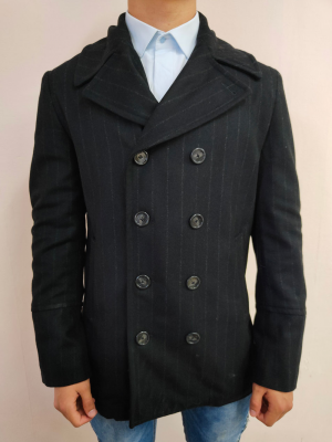 Мъжко елегантно палто в черен цвят Mizia