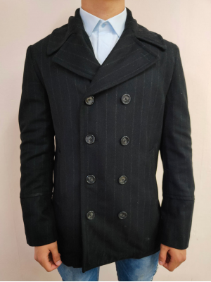 Мъжко елегантно палто в черен цвят Mizia