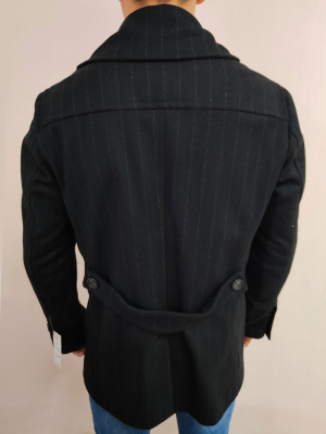 Мъжко елегантно палто в черен цвят Mizia