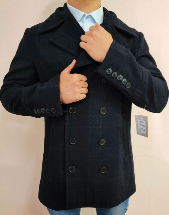 Мъжко елегантно палто в тъмносин цвят Mizia, -, Палта - Complex.bg