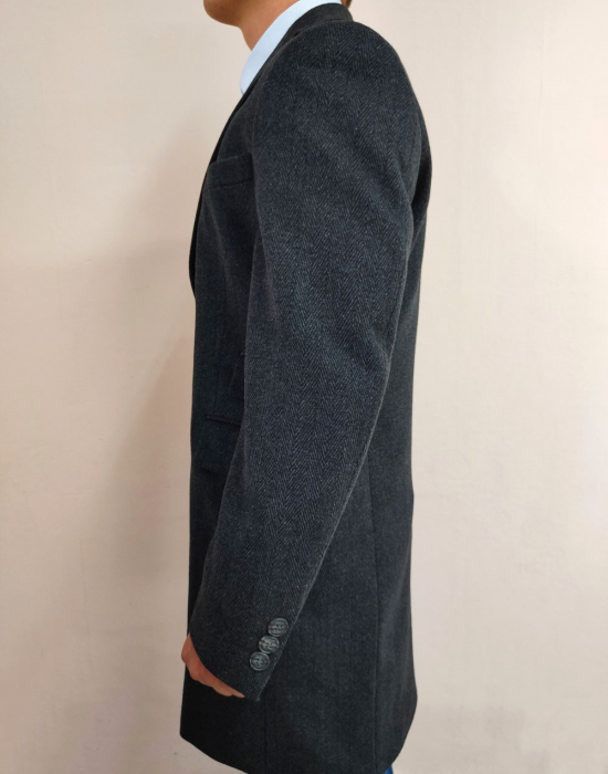 Мъжко елегантно палто в тъмносив цвят Bitsiani, -, Палта - Complex.bg