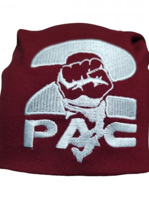 Бийни шапка в бордо бродерия 2Pac Beanie Street Knowledge