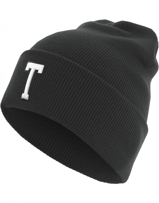 Бийни шапка в черен цвят MSTRDS Letter Cuff Knit Beanie T
