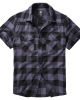 Мъжка карирана риза с къс ръкав в сив цвят Brandit