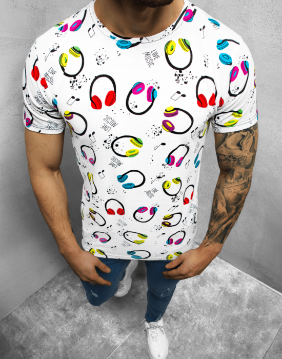  Мъжка тениска в бял цвят O/BL55