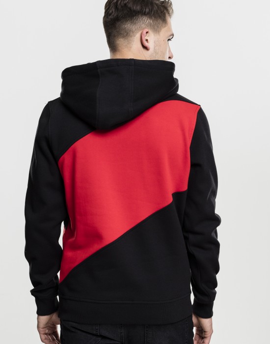 Мъжки zig-zag суичър Urban Classics blk/red/cha