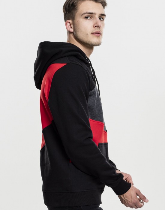 Мъжки zig-zag суичър Urban Classics blk/red/cha