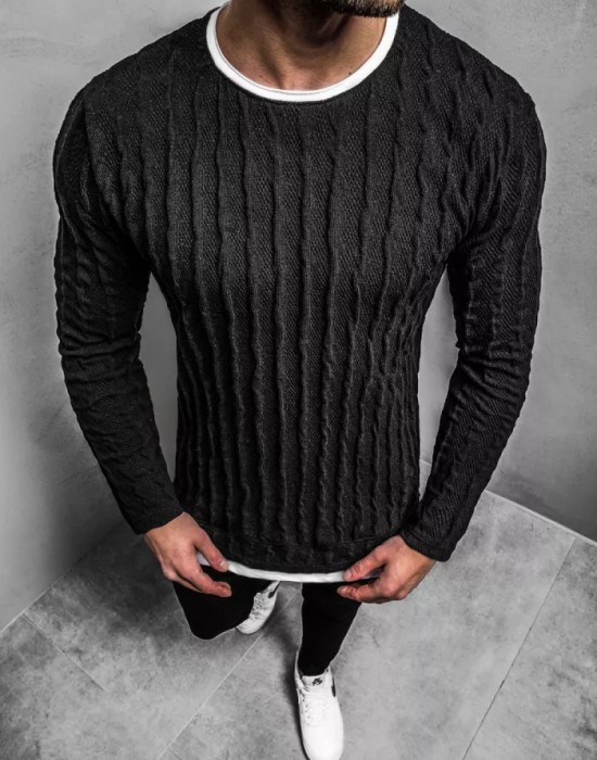 Мъжки пуловер в черен цвят 2137