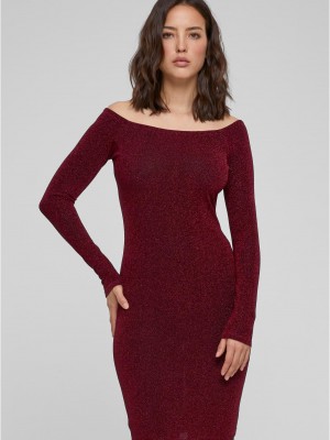 Дамска блестяща рокля в цвят бордо Urban Classics