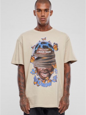 Мъжка тениска в бежов цвят Mister Tee Grow Up Oversize