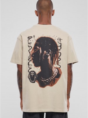 Мъжка тениска в бежов цвят Mister Tee Giza Oversize