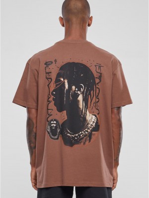 Мъжка тениска в кафяв цвят Mister Tee Giza Oversize
