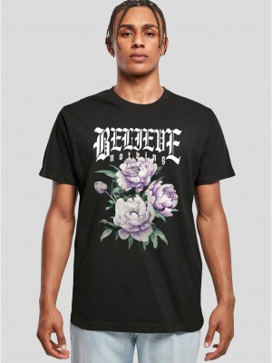 Мъжка тениска в черен цвят Mister Tee Believe Nothing 