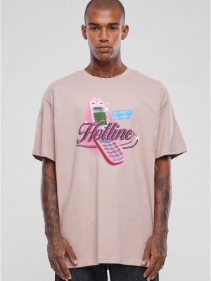 Мъжка тениска в розов цвят Mister Tee Hotline Oversize