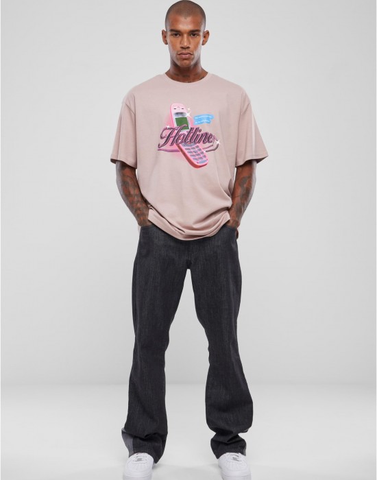 Мъжка тениска в розов цвят Mister Tee Hotline Oversize