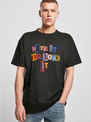 Мъжка тенсика в черен цвят Mister Tee Hate it or Love it Oversize