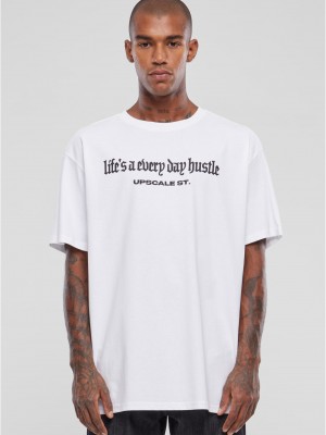 Мъжка тениска в бял цвят Mister Tee Hustle Oversize.