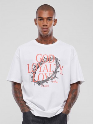 Мъжка тениска в бял цвят Mister Tee God Loyalty Love Oversize