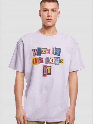 Мъжка тенсика в светлолилав цвят Mister Tee Hate it or Love it Oversize