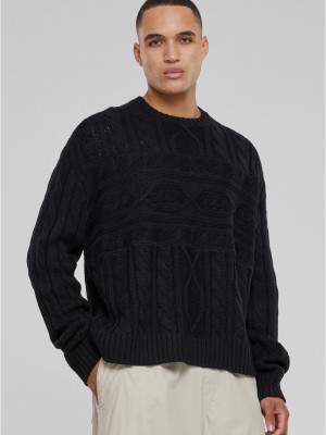 Мъжки плетен пуловер в черен цвят Urban Classics Set In Boxy  Мъжки плетен пуловер в черен цвят Urban Classics Set In Boxy