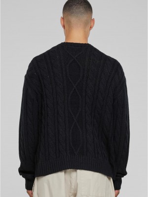 Мъжки плетен пуловер в черен цвят Urban Classics Set In Boxy  Мъжки плетен пуловер в черен цвят Urban Classics Set In Boxy