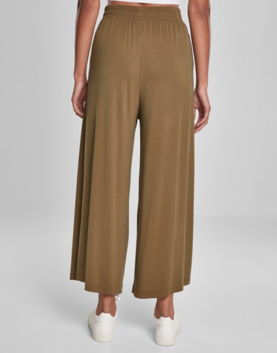 Дамски панталон в масленозелен цвят Urban Classics Ladies Modal Culotte summerolive 