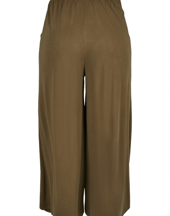 Дамски панталон в масленозелен цвят Urban Classics Ladies Modal Culotte summerolive 