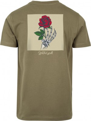 Мъжка тениска Mister Tee Wasted Youth в цвят маслина