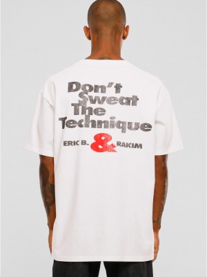 Мъжка тениска в бял цвят, модел Eric B & Rakim Sweat the Technique Oversize Tee