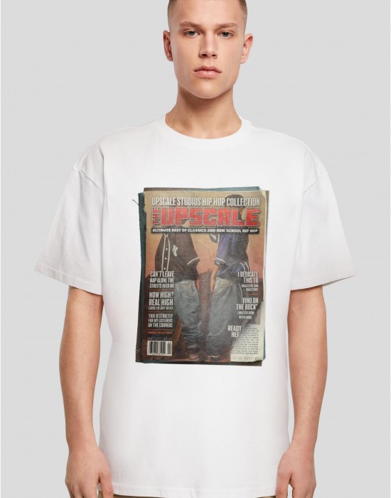 Мъжка тениска в бял цвят MISTER TEE Upscale Magazine Oversize