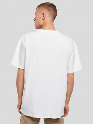 Мъжка тениска в бял цвят MISTER TEE Upscale Magazine Oversize