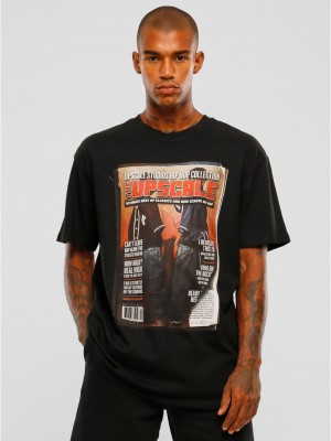 Мъжка тениска в черен цвят MISTER TEE Upscale Magazine Oversize