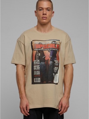 Мъжка тениска цвят пясък MISTER TEE Upscale Magazine Oversize 