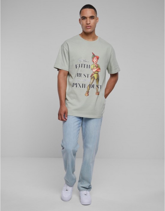 Мъжка тениска в сив цвят MISTER TEE Disney 100 Peter Pan Faith and Trust Oversize