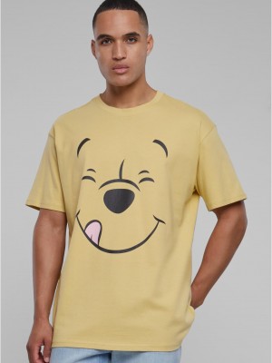 Мъжка тениска в жълт цвят MISTER TEE Disney 100 Winnie Pooh Face Oversize